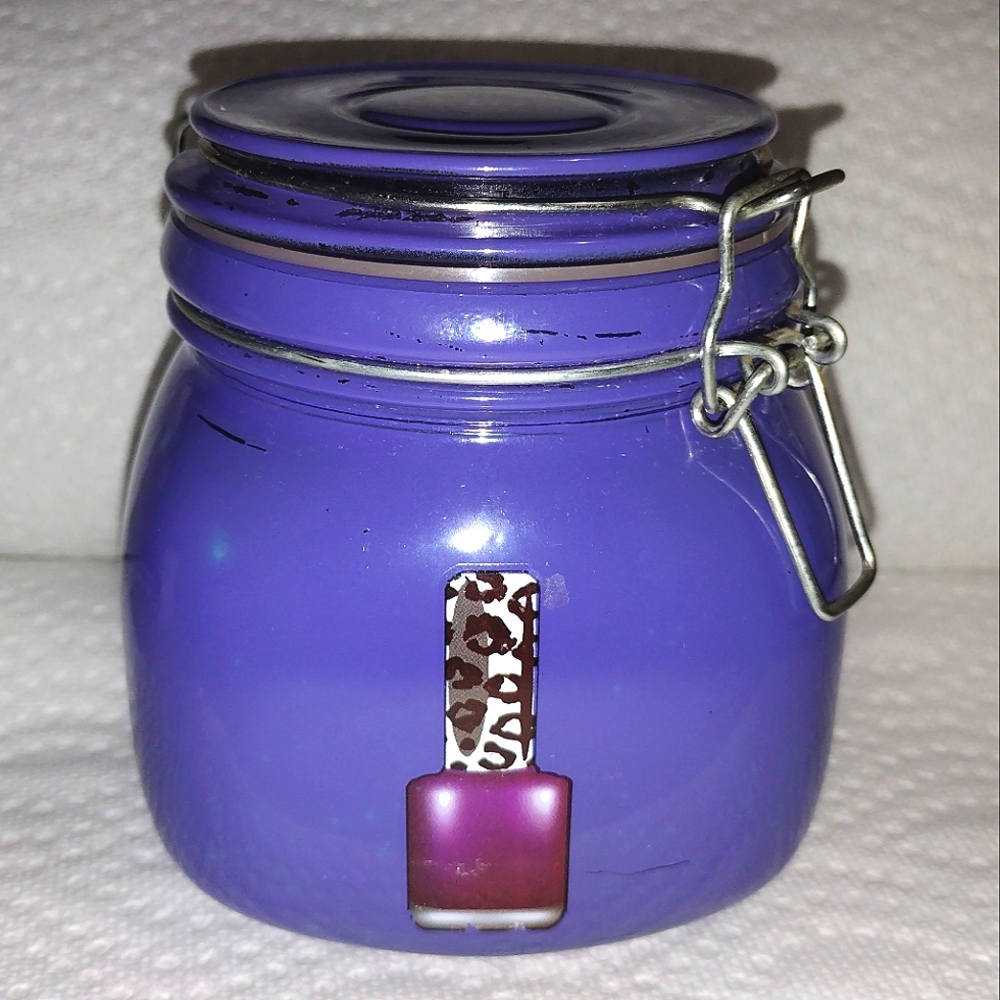 Glass Container - Painted Purple with Nail Polish image/design